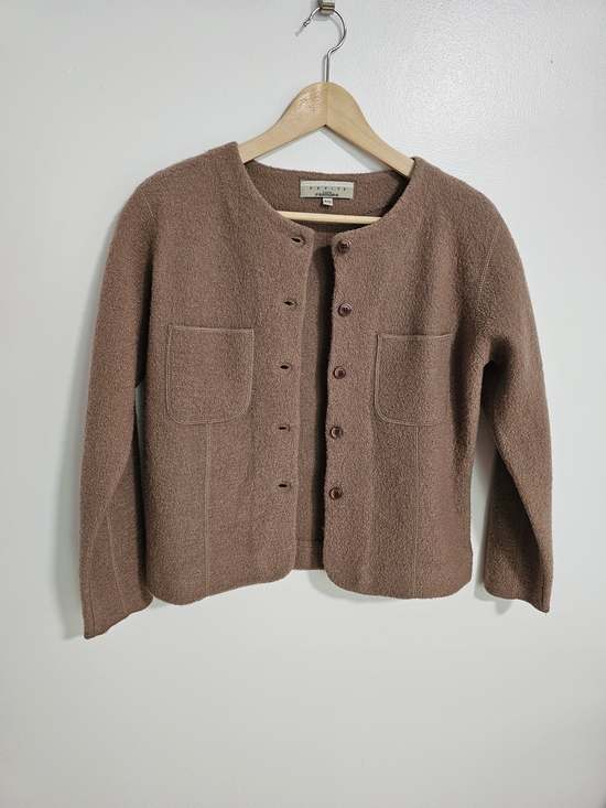Simons Jackets & Blazers - Vintage Simons Brown 100% Boiled Wool Jacket Blazer Size S Made In Hong Kong